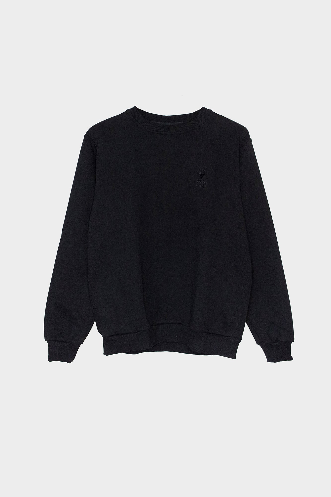 One Wolf Logo Sweater black regular glossy